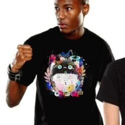 Totoro - T-shirt Toneko Paint Noir